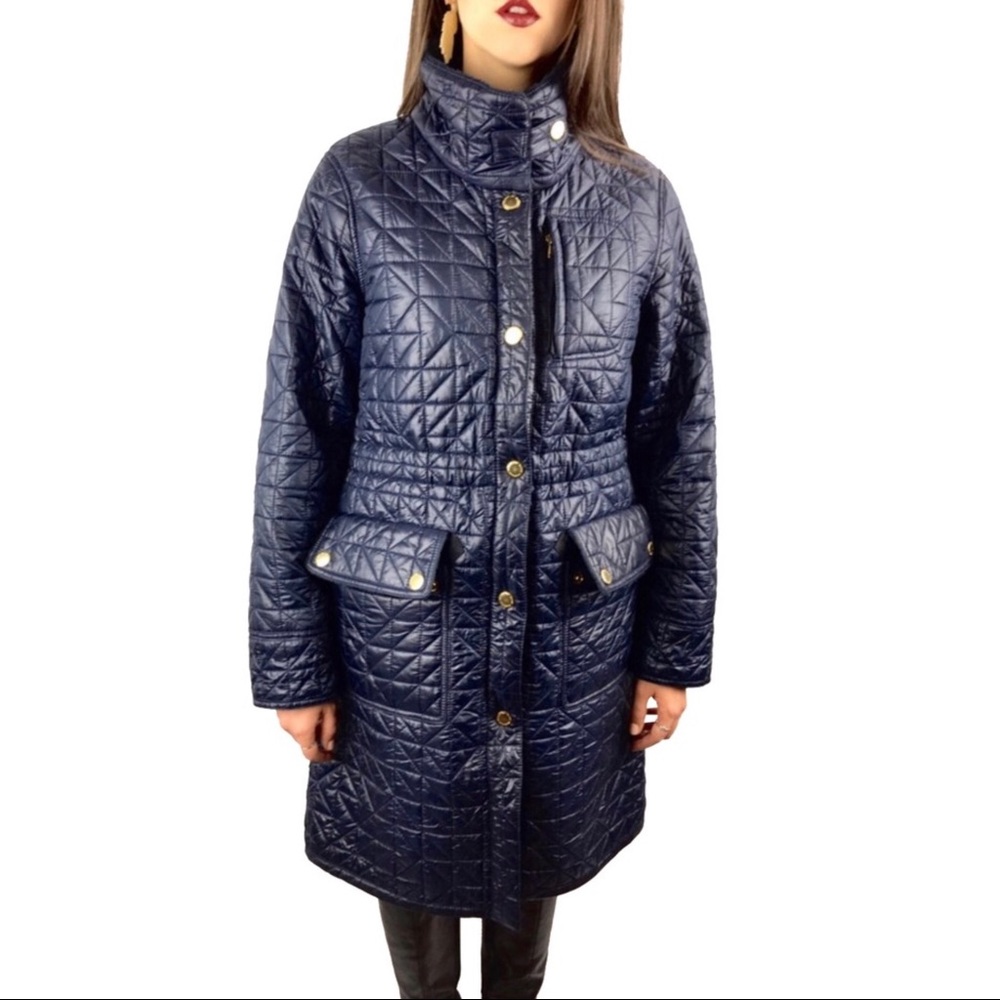 ❌SOLD❌ MARC by MARC JACOBS shiny navy quilted coat - Picture 1 of 8